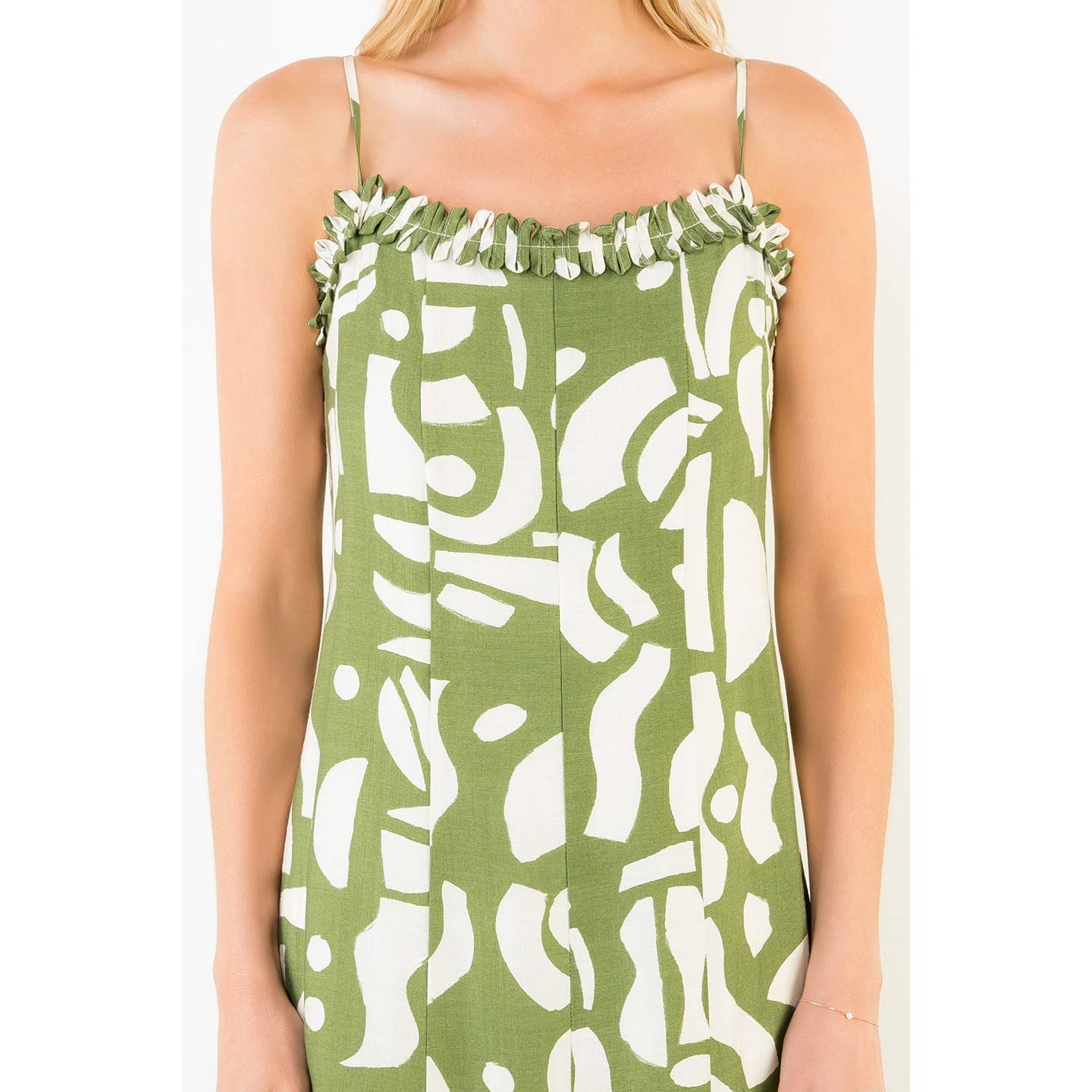 Olive You Printed Midi Dress