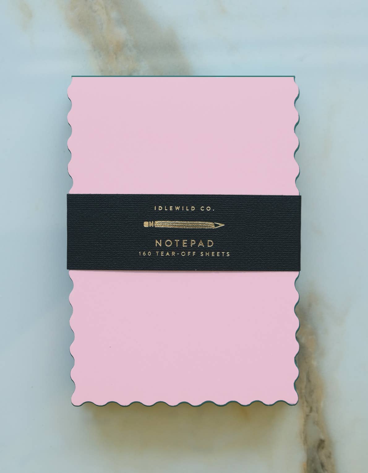 Pink + Evergreen Edge Mini Wave Shaped Notepad