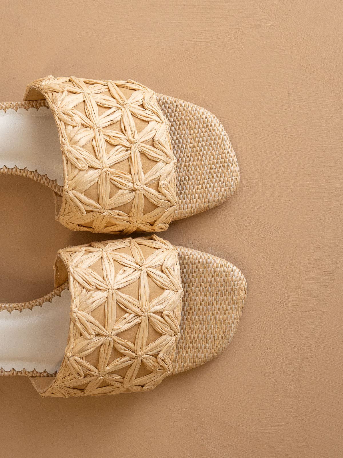 The Winona Woven Raffia Block Heel
