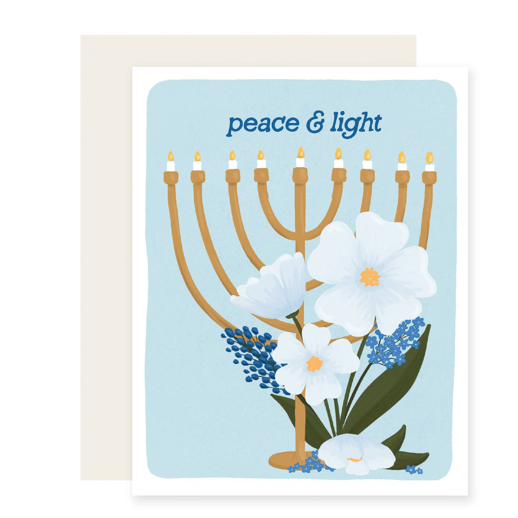 Peace Hanukkah Floral Card