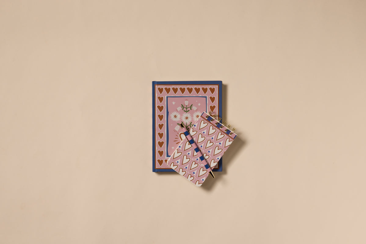 A Dopo Hearts Twin Wire Notepad
