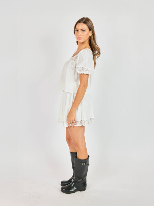 Misty Lace Inset Top