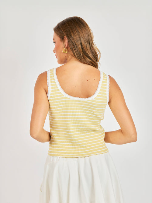 Dejavu Stripe Tank - Butter