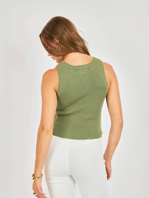 Alexis Boatneck Sweater Tank - Avocado