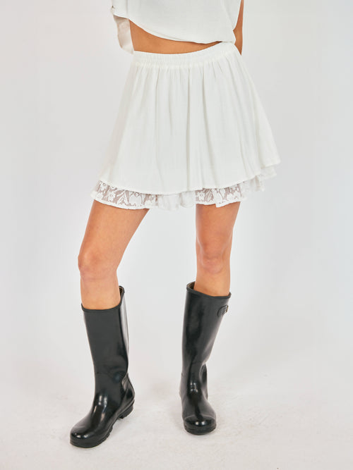 Misty Layered Lace Mini Skirt