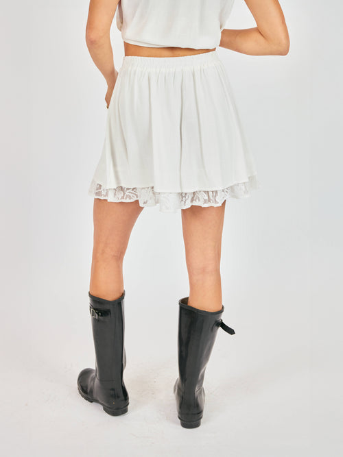 Misty Layered Lace Mini Skirt
