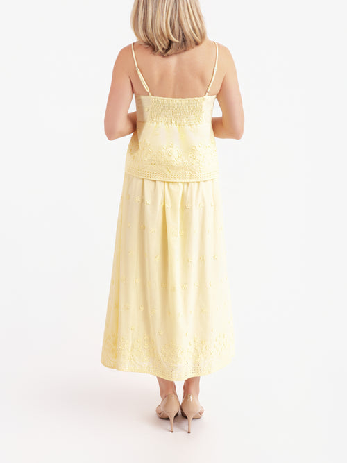 Beachglass Embroidered Maxi Skirt