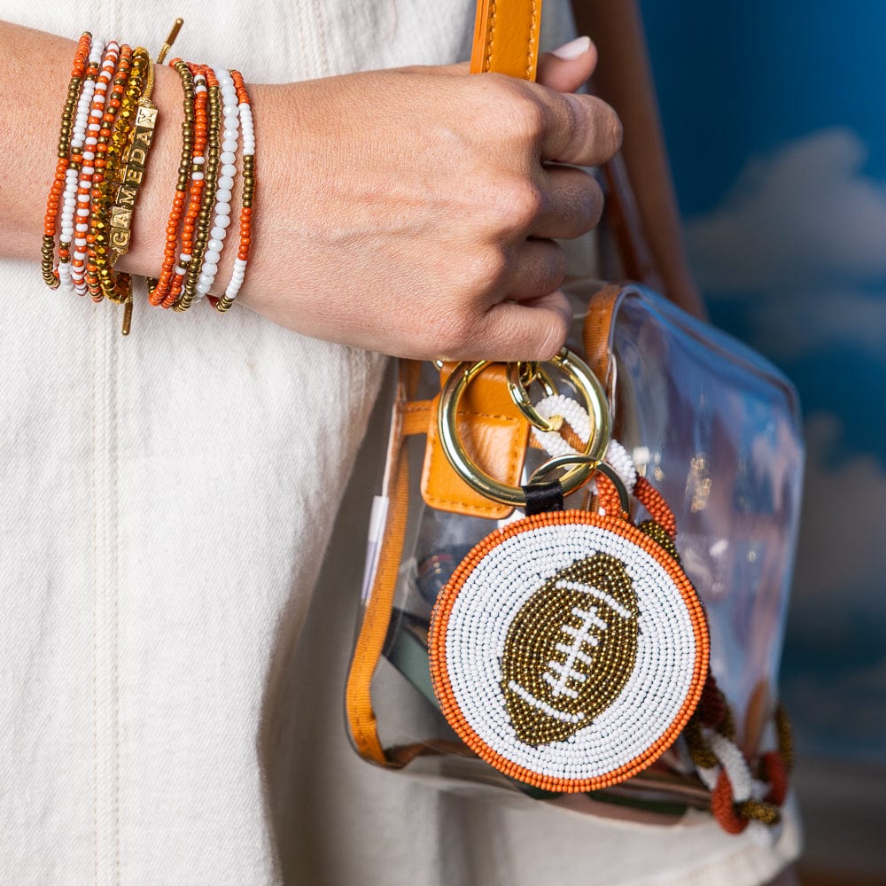 Gameday Football Beaded Key Ring