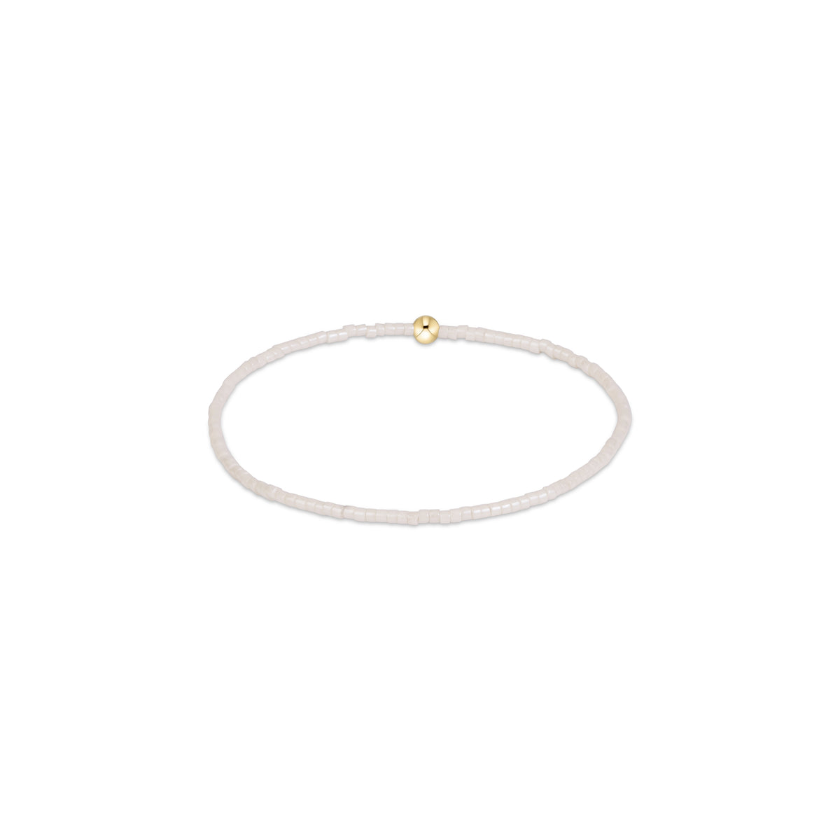 Beaded elastic bracelet with small gold round charm