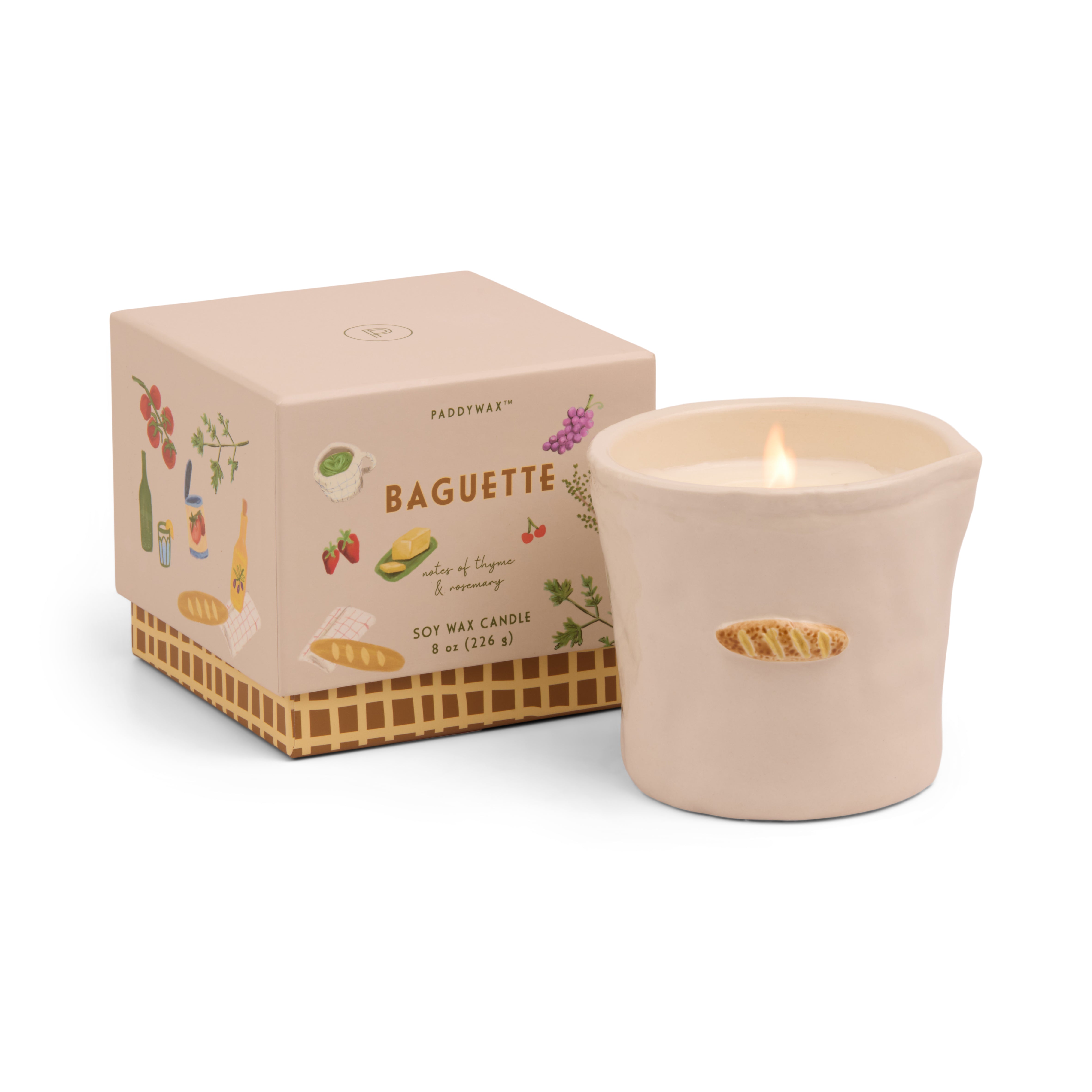French Baguette Bistro Ceramic Candle