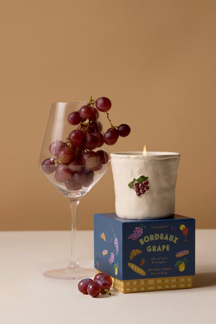 Bordeaux Grape Bistro Ceramic Candle