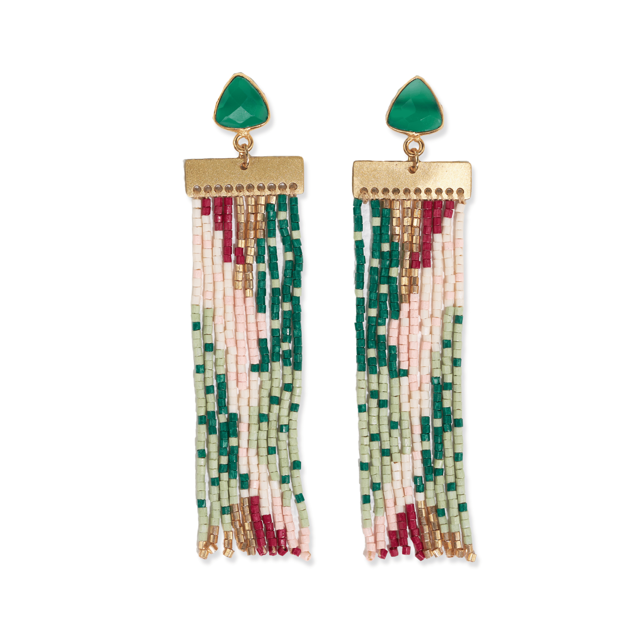 Lilah Semi Precious Stone Fringe Earrings