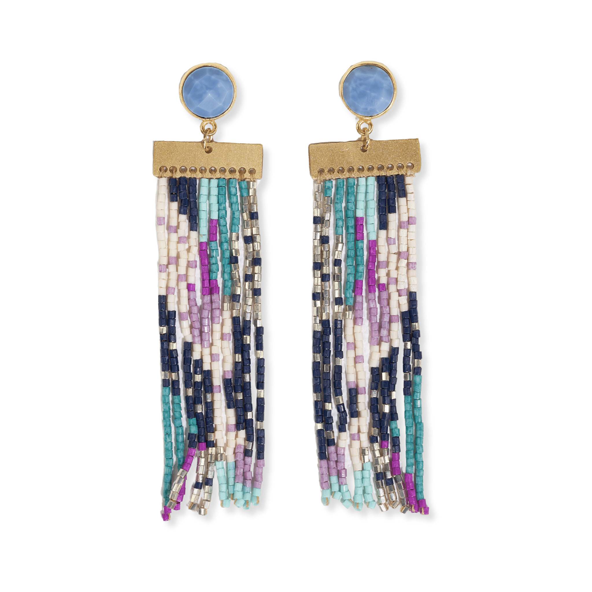 Lilah Semi Precious Stone Fringe Earrings