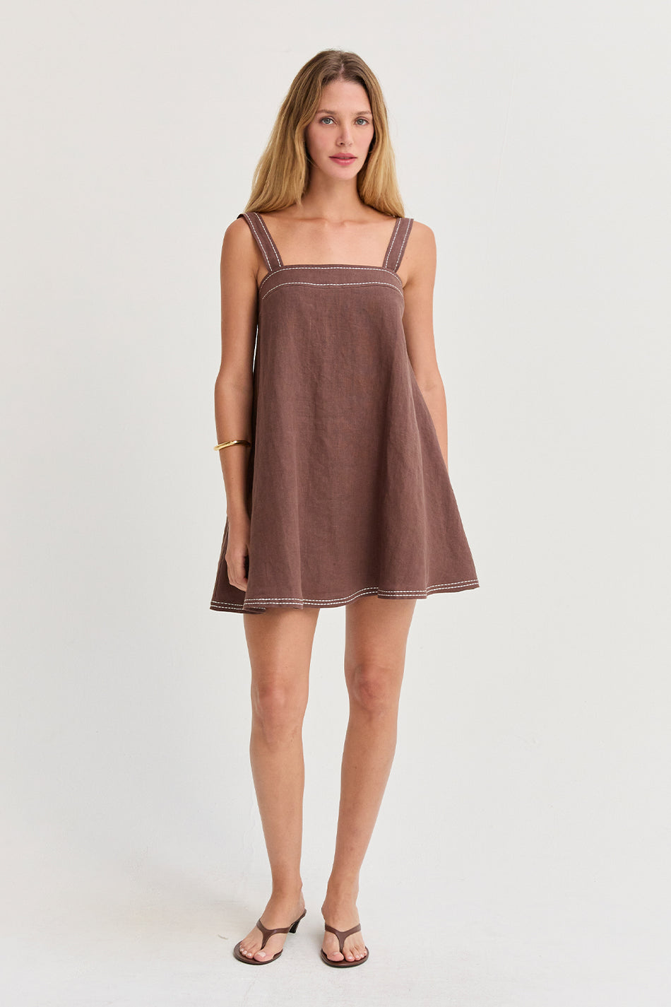 Jael Contrast Stitch Mini Dress