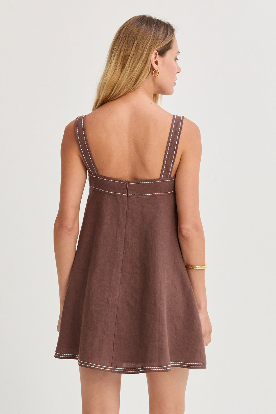 Jael Contrast Stitch Mini Dress