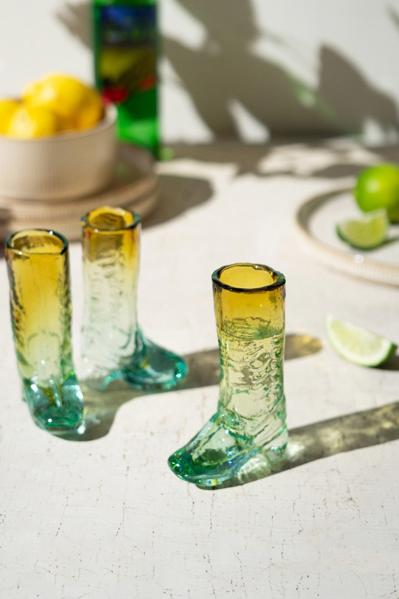 Blue + Amber Boot Shot Glass