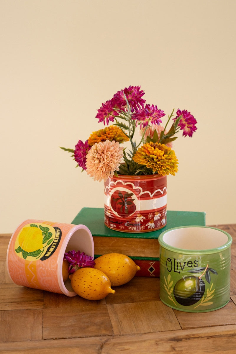 Canned Goods Ceramic Planter