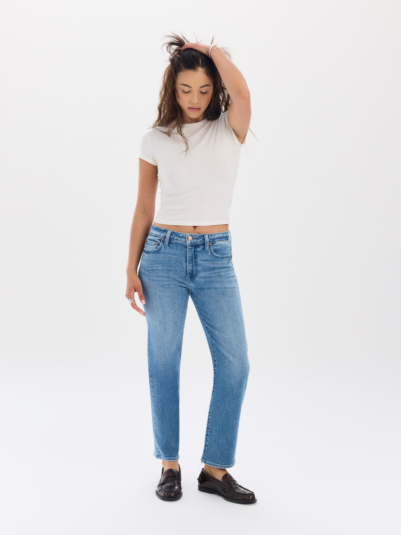 Rebel Mid Rise Ankle Slim Straight - Real Deal