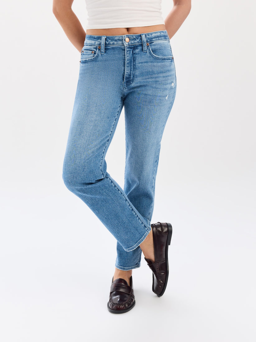 Rebel Mid Rise Ankle Slim Straight - Real Deal