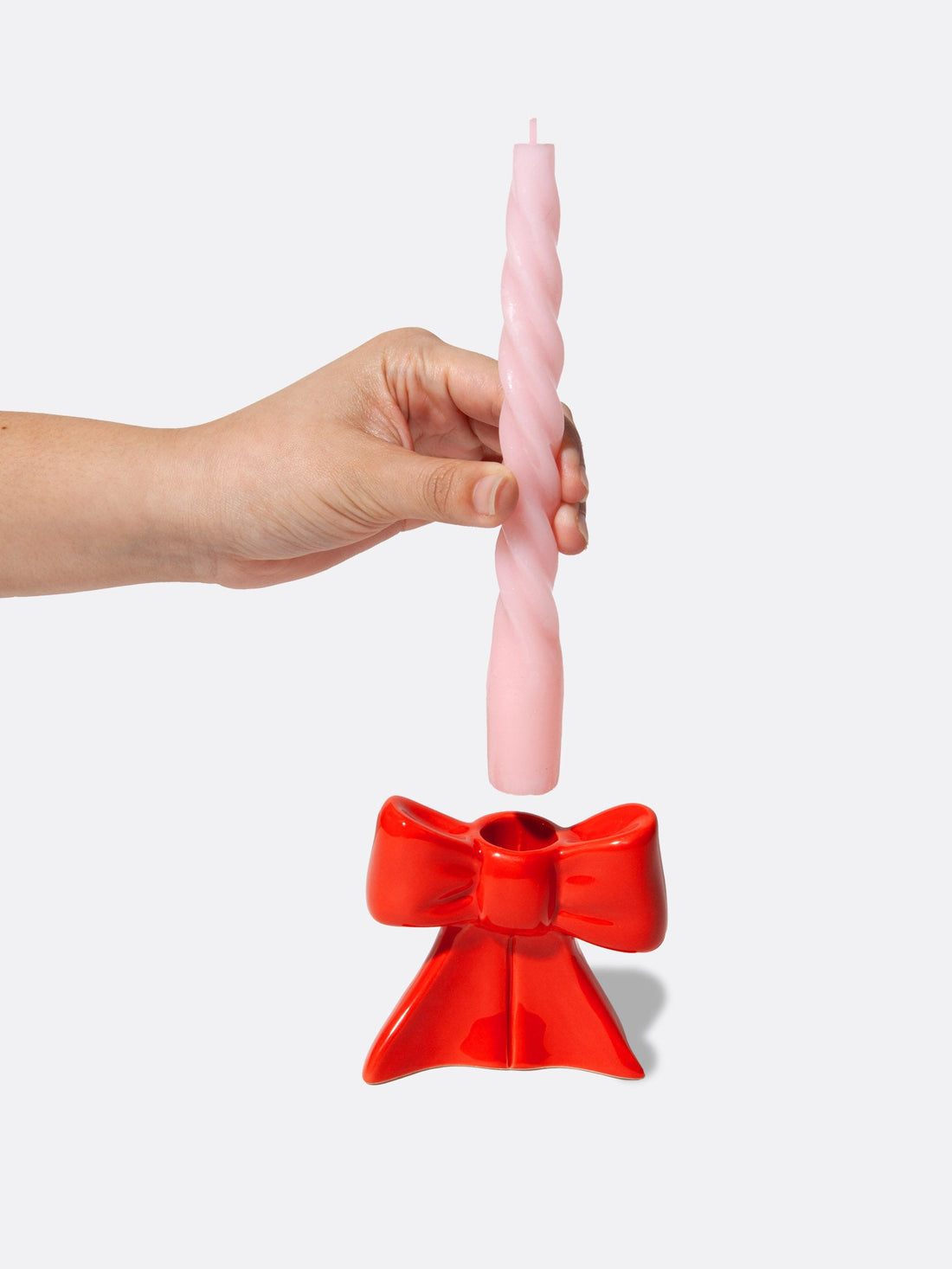 Red Bow Small Candle Holder