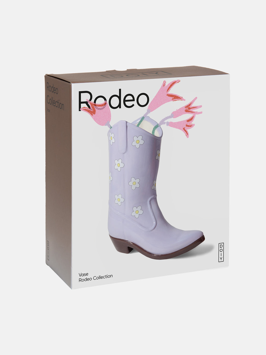 Rodeo Cowboy Boot Vase - Lilac
