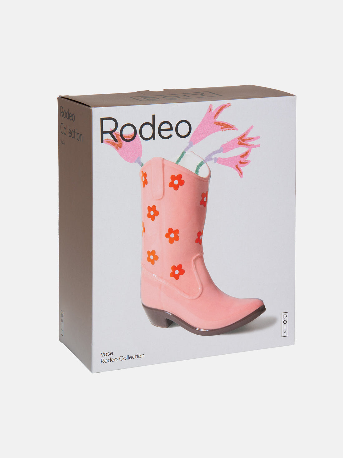 Rodeo Cowboy Boot Vase - Pink