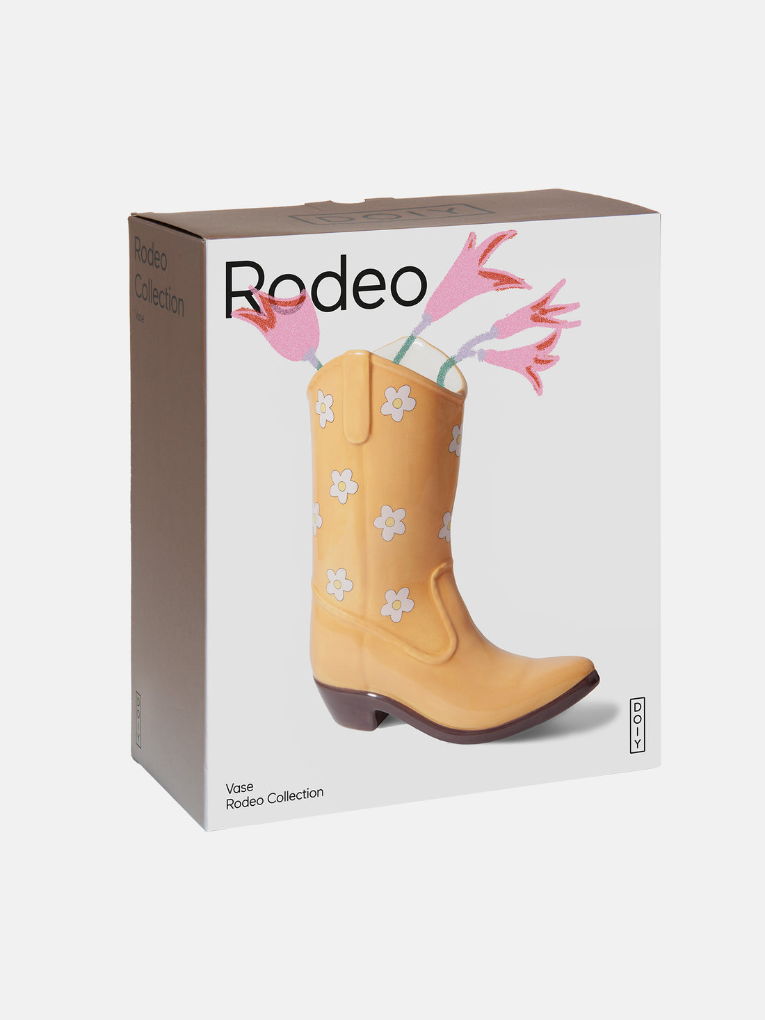 Rodeo Cowboy Boot Vase - Yellow