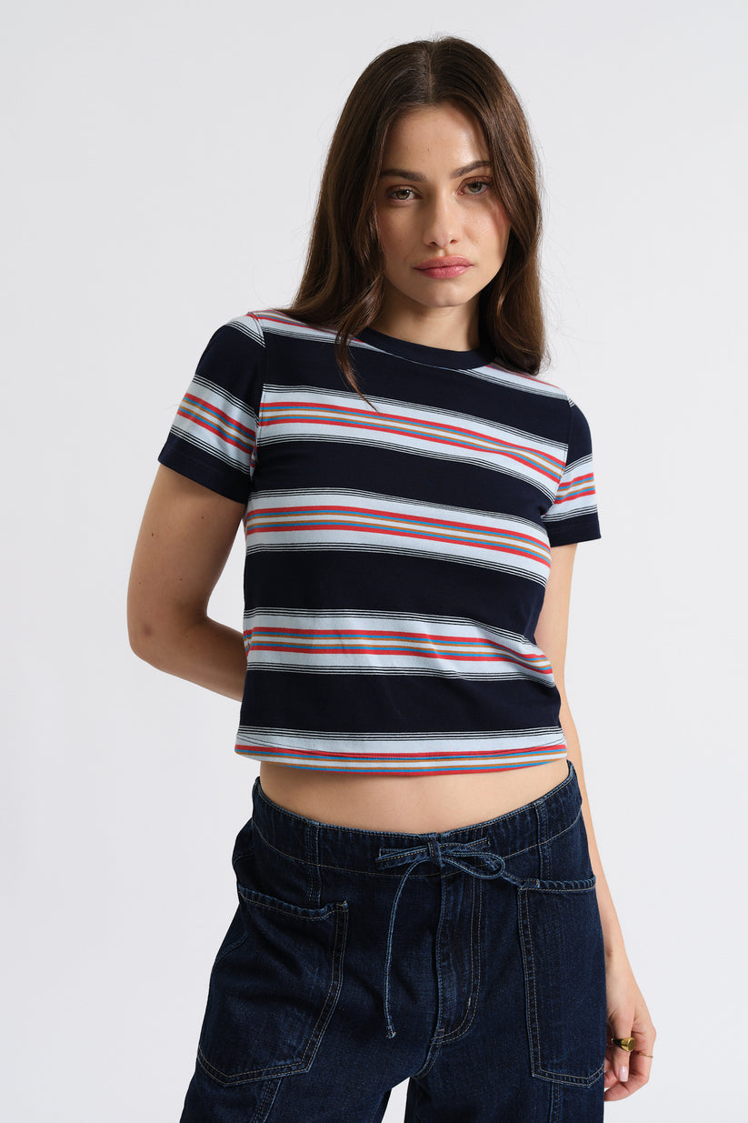 Zuma Crew Neck Tee - Shadow Stripe