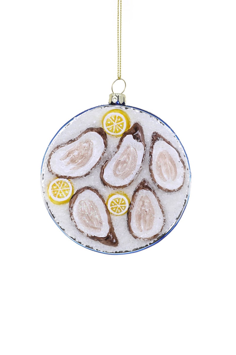 Plated Oyster On Ice Ornament
