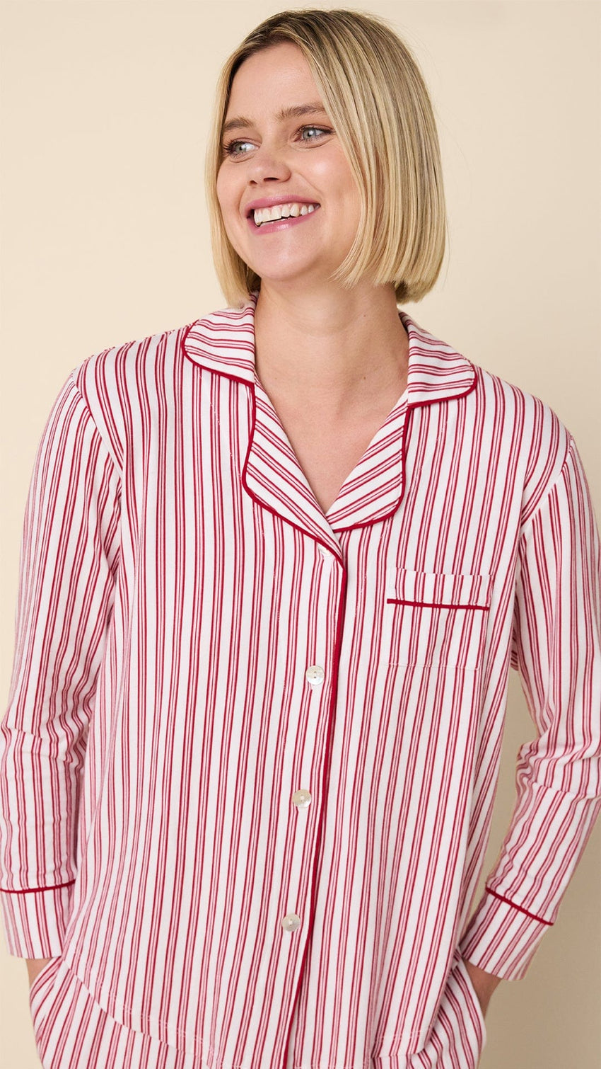 Holiday Stripe Long Sleeved Pajama
