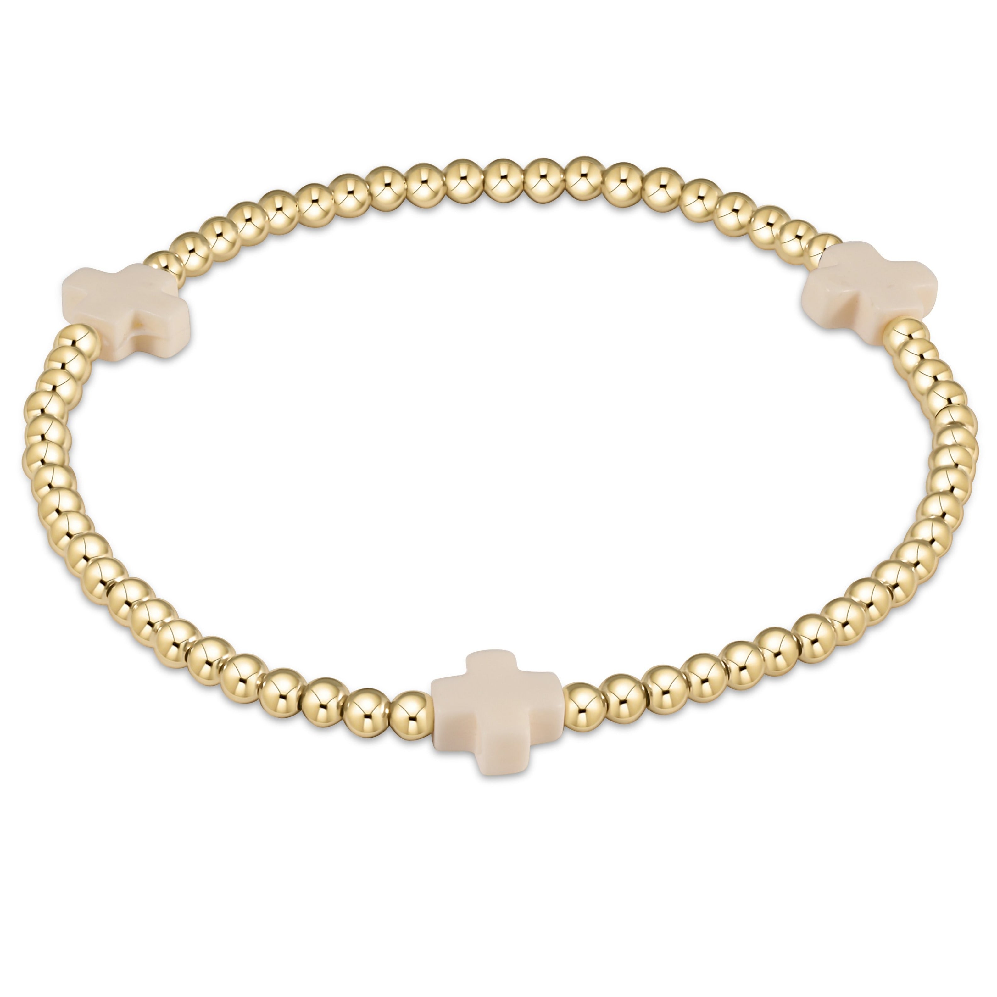 Signature Cross 3mm Bead Bracelet