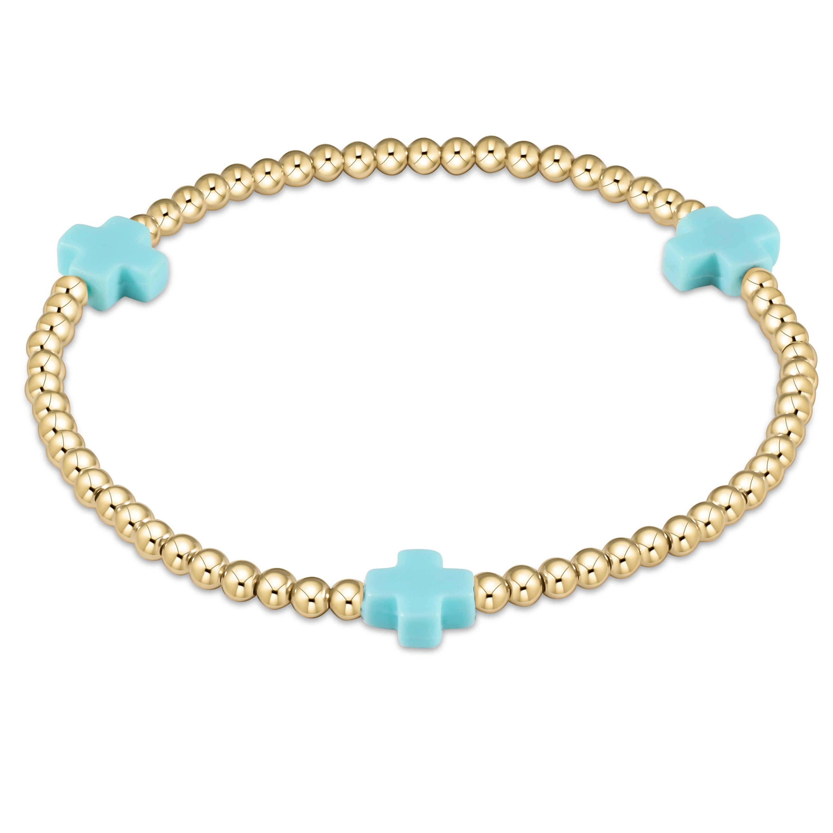 Signature Cross 3mm Bead Bracelet