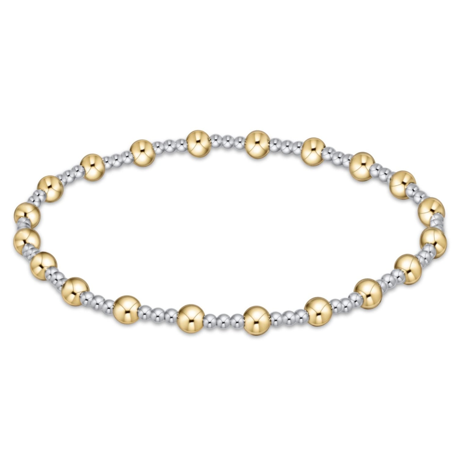 Classic Sincerity Mixed Metal Bead Bracelet - 4mm
