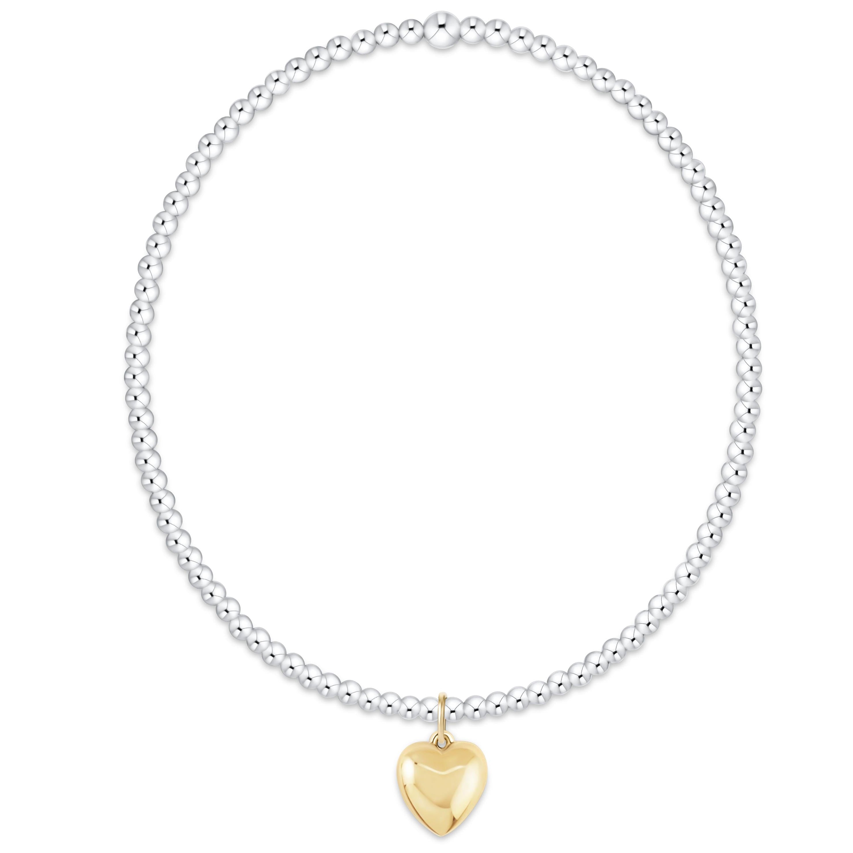 Classic Mixed Metal Bracelet - Love Charm