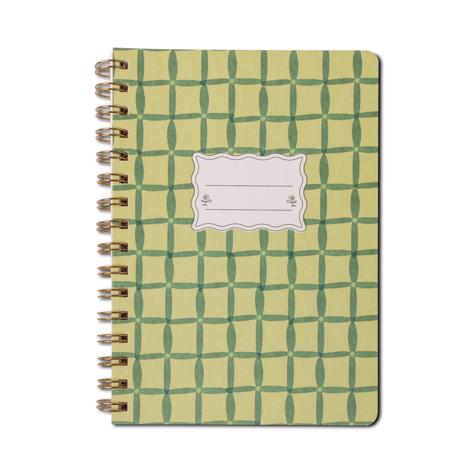 Green Latice Small Twinwire Notebook