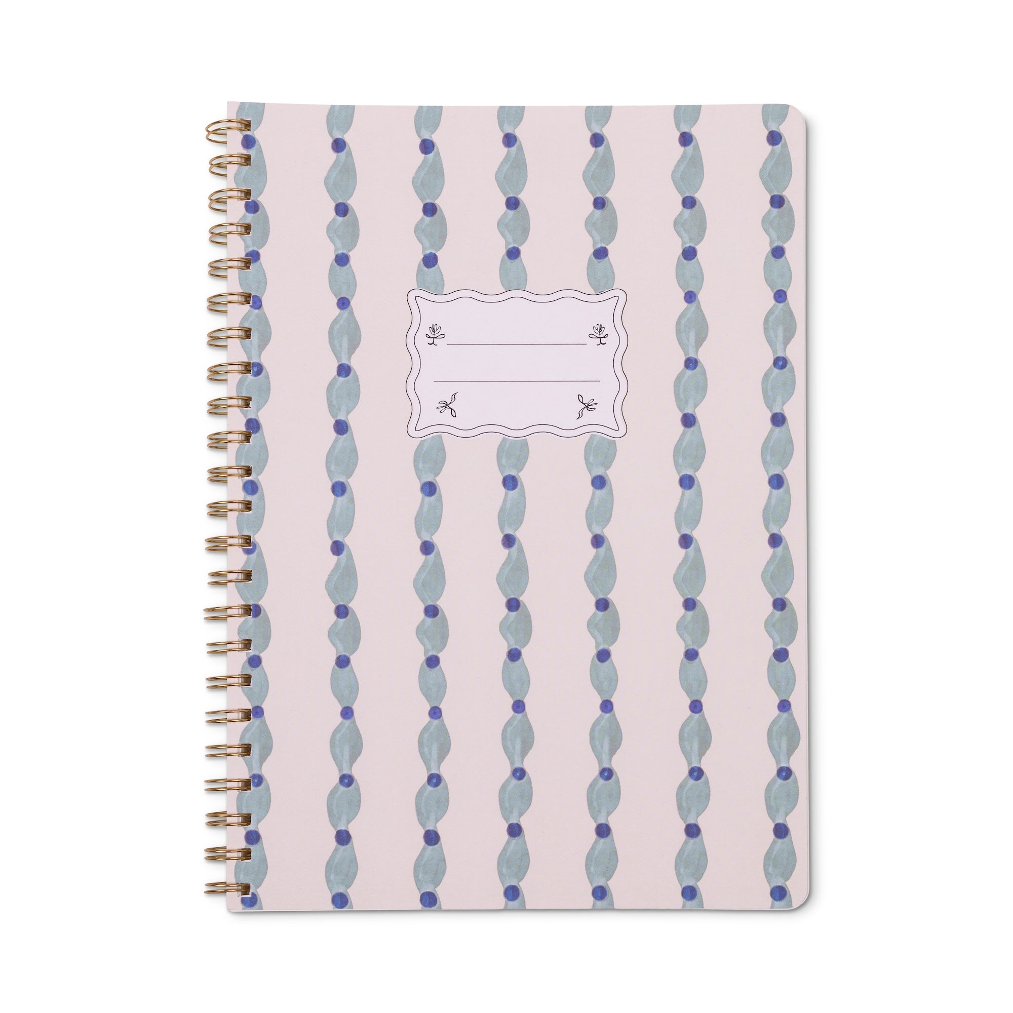 Wavy Blue Large Twinewire Notebook