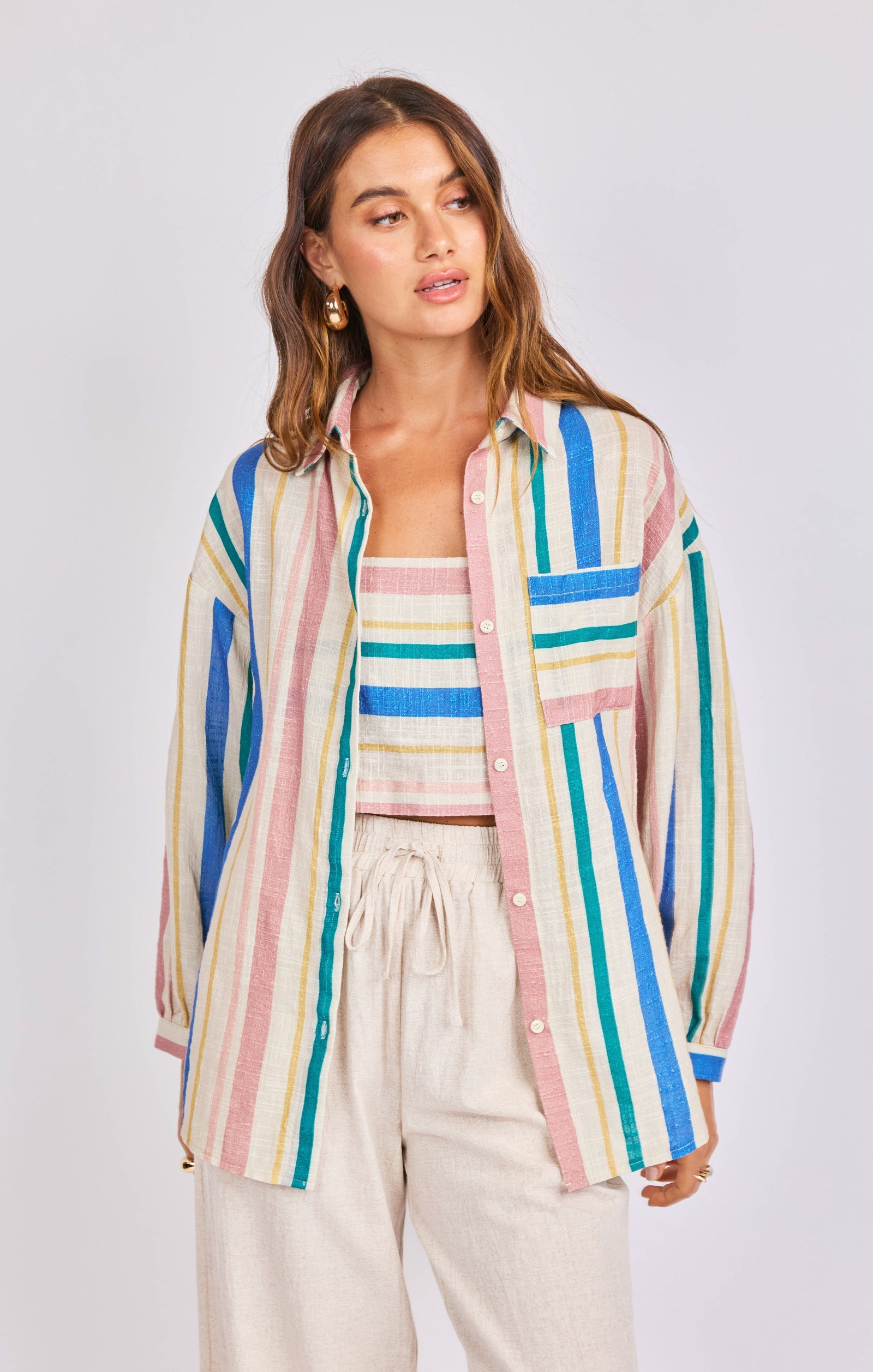 Sail Away Button Up Top