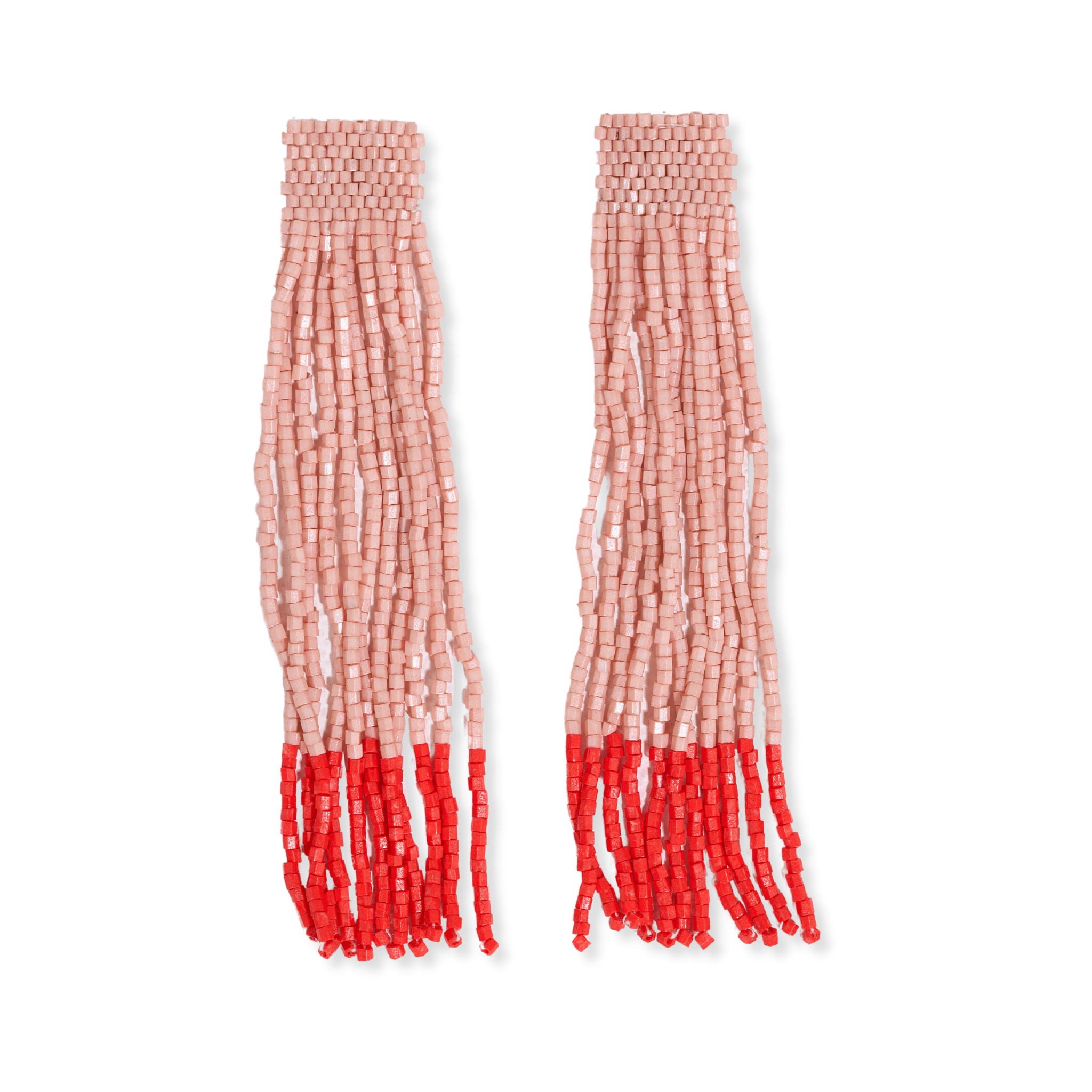Ila Thick Stripe Beaded Fringe Earrings