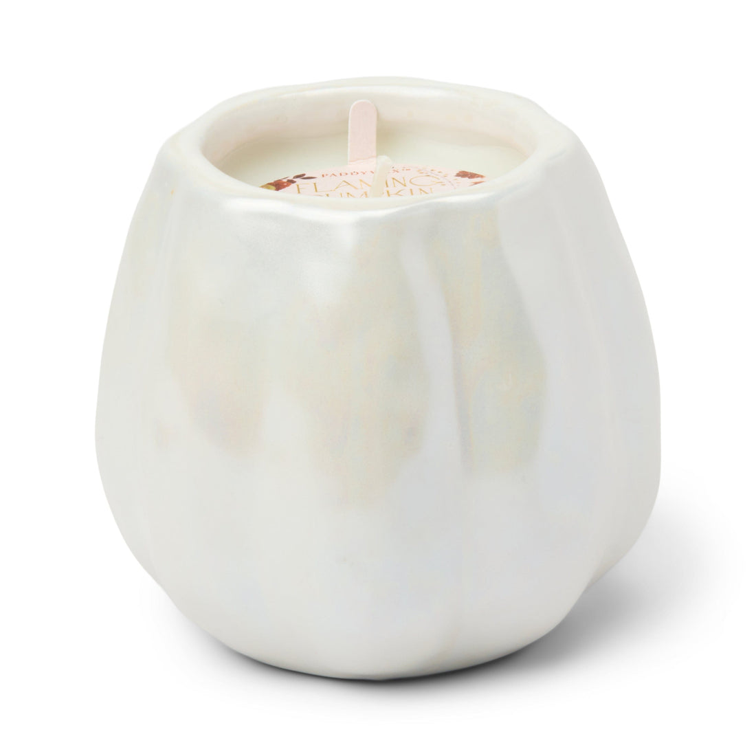Flaming Pumpkin White Candle