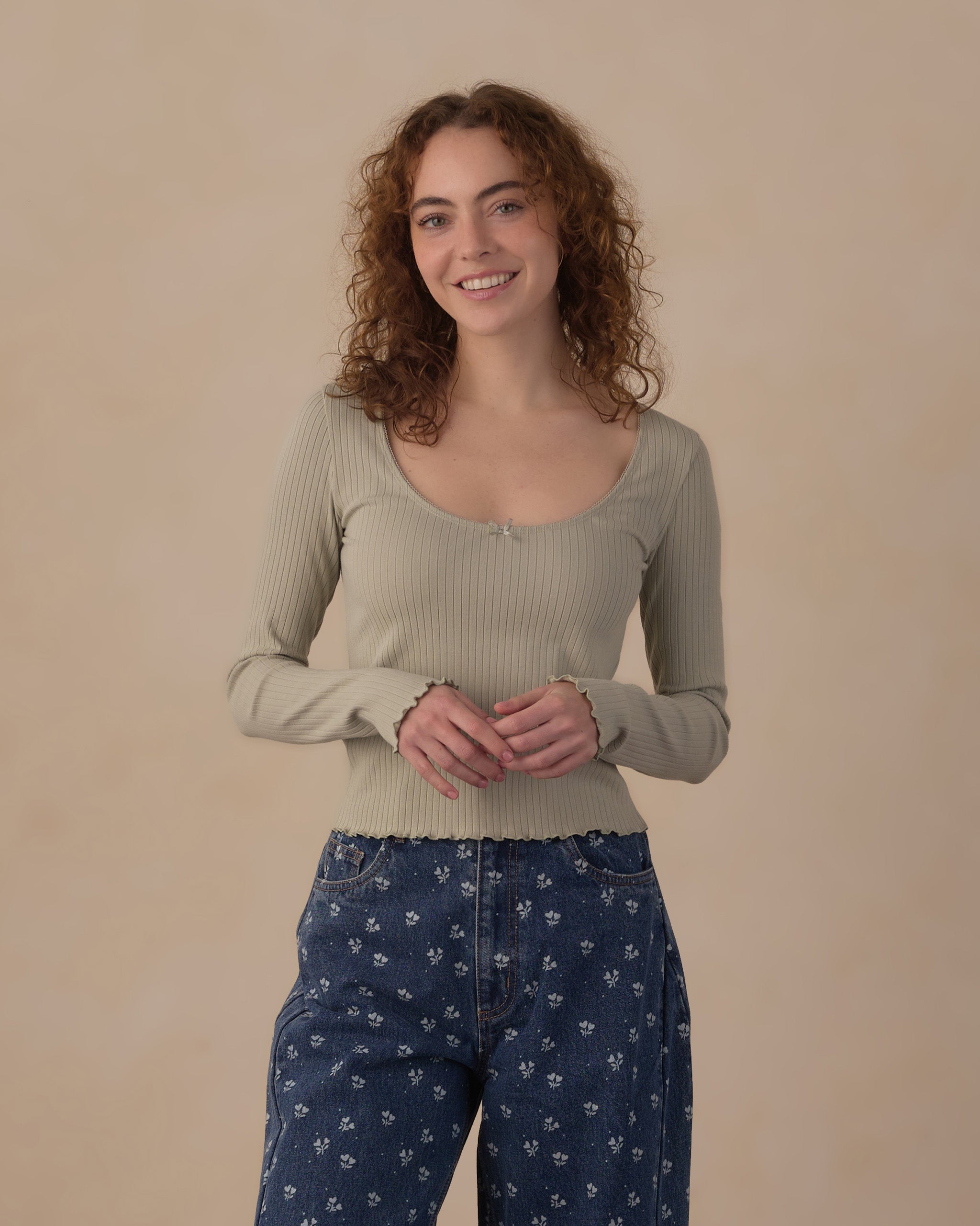 Ribbed Long Sleeve - Sage