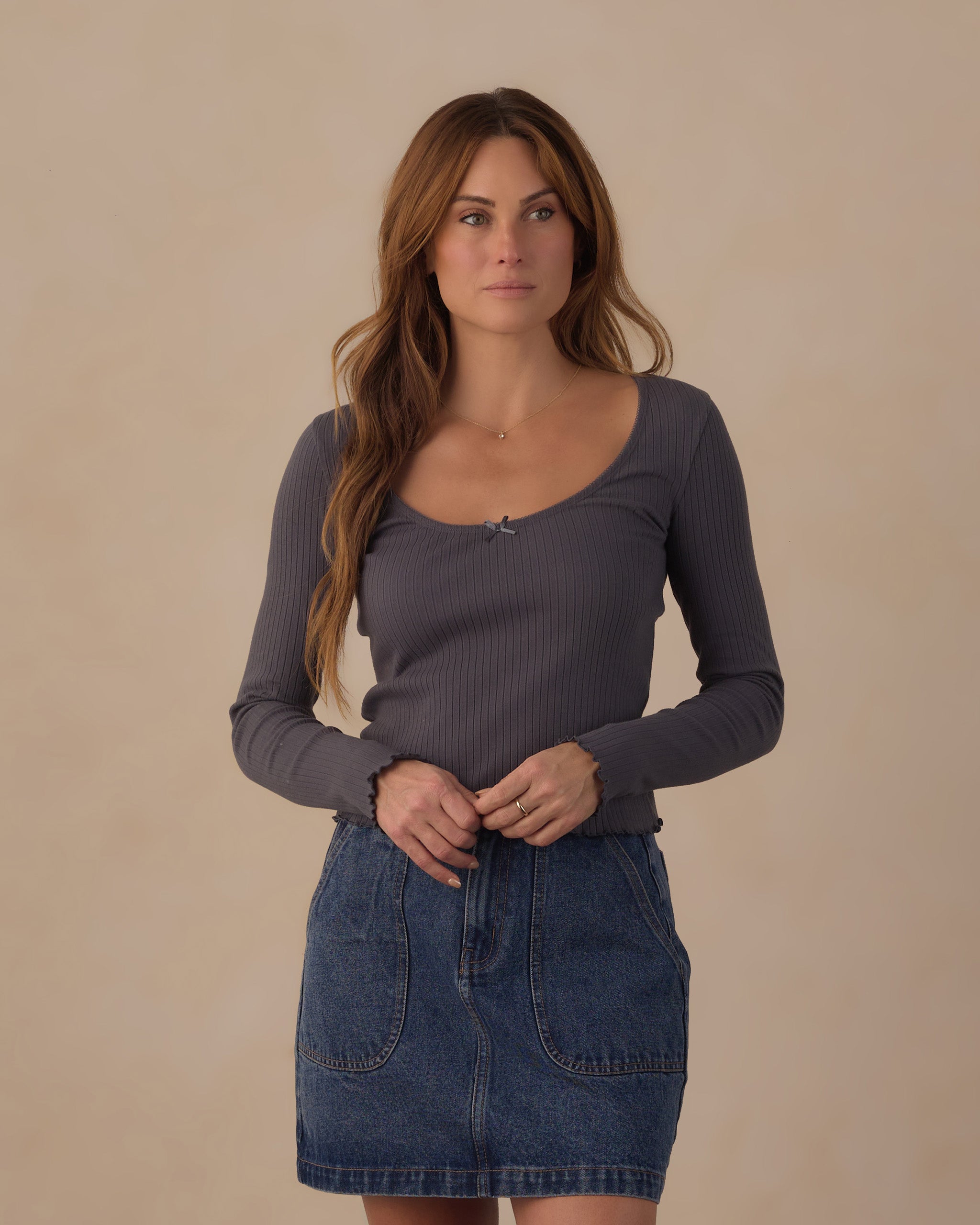 Ribbed Long Sleeve - Midnight