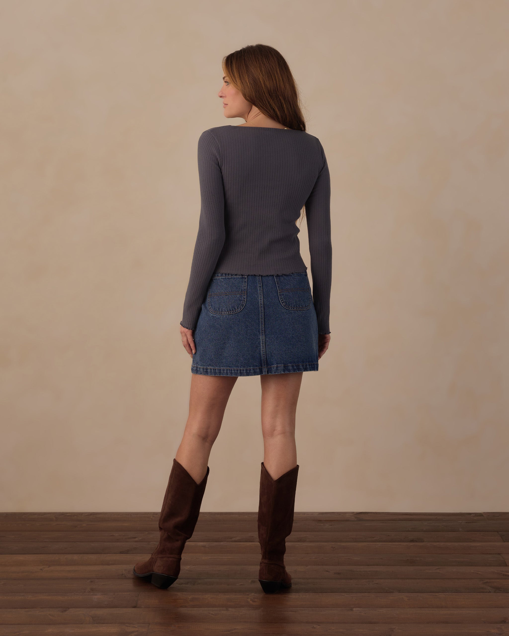 Ribbed Long Sleeve - Midnight