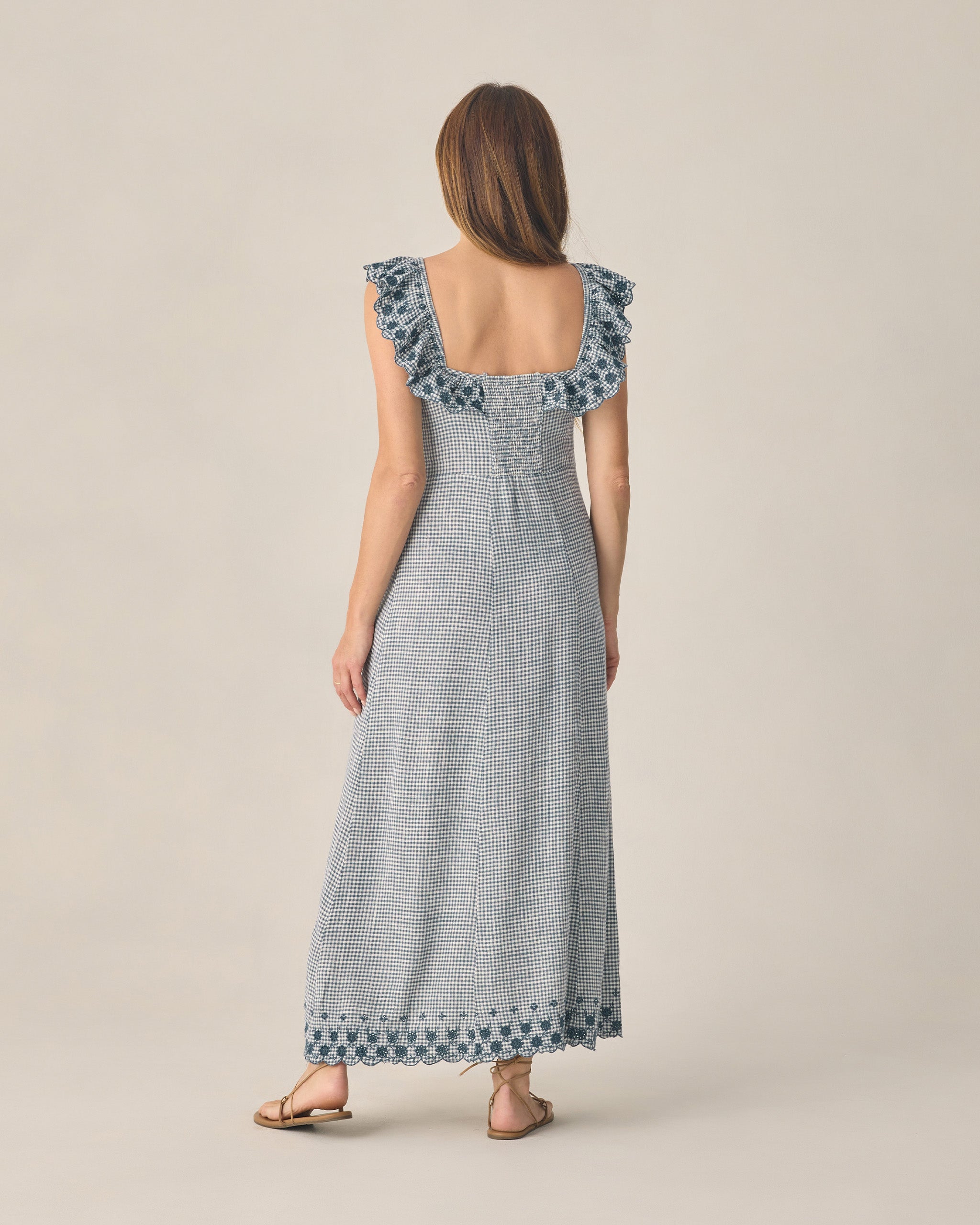 Bianca Dress - Marine Gingham