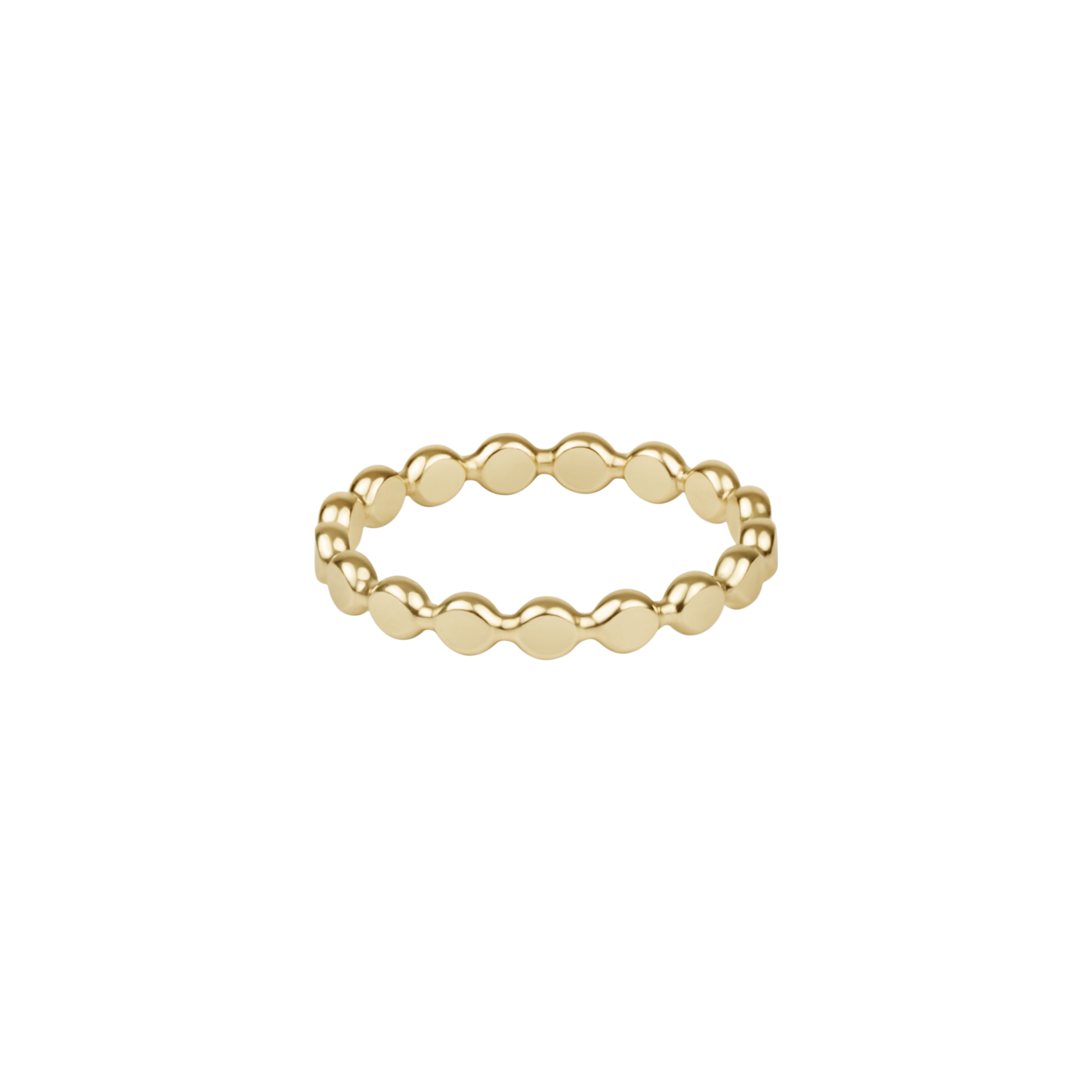 Classic Gold 2.5mm Beaded Disc Ring