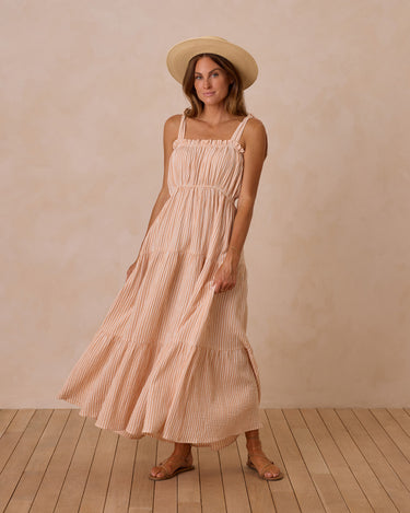 Delphina Dress - Grapefruit Stripe *FINAL SALE*