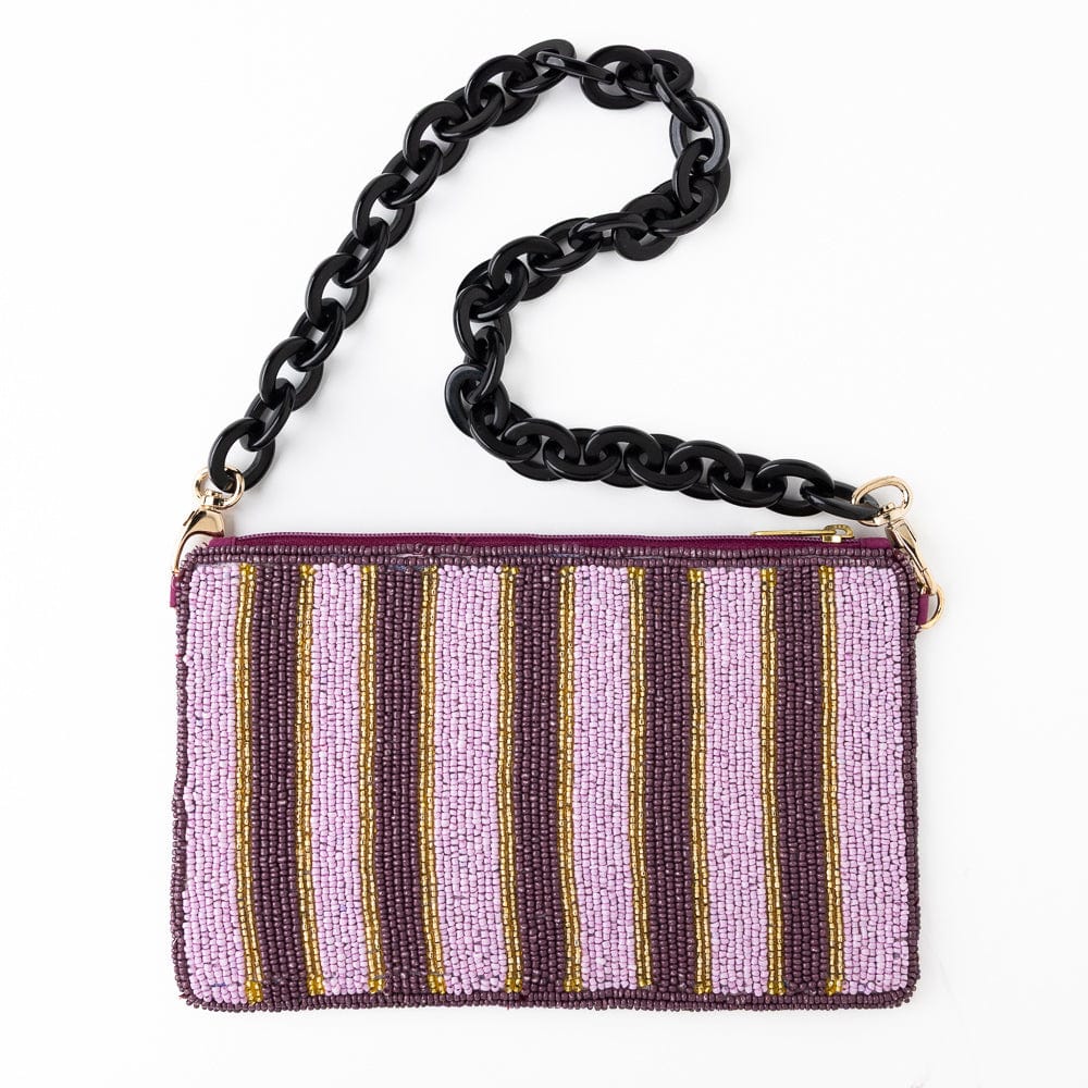 Elenor Puple Tigers Beaded Bag
