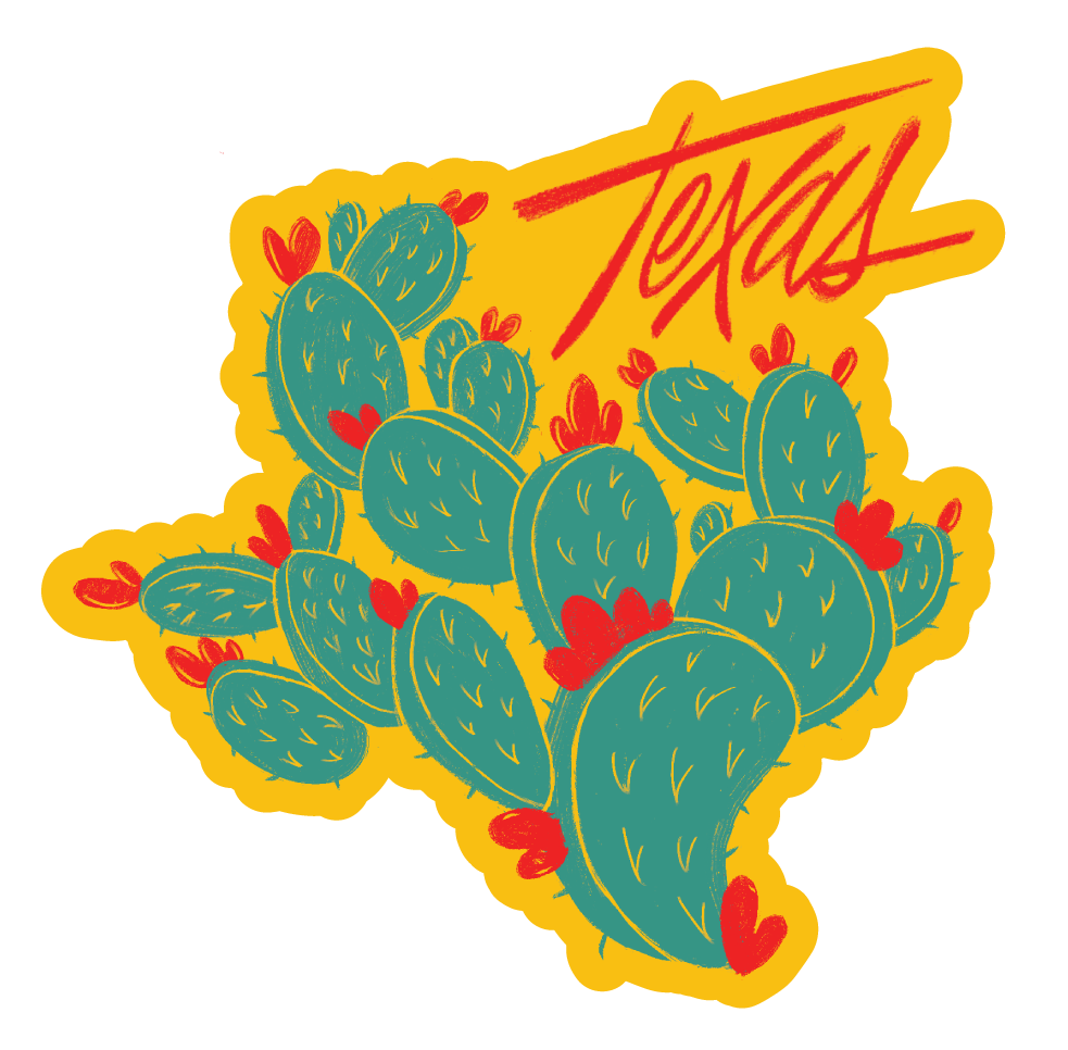 Texas Cactus Sticker