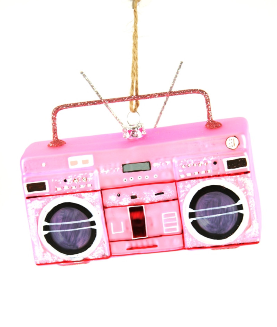 Pink Boombox Ornament