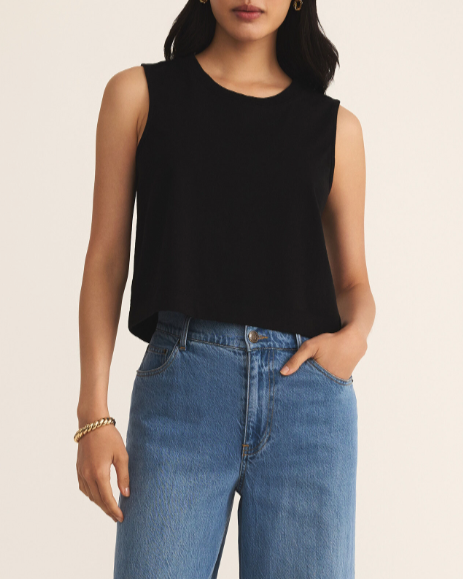 Sloane Jersey Muscle Tank - True Black