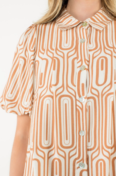 Long Way Round Mini Dress - Burnt Orange
